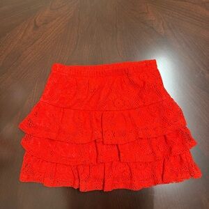 Vintage Kids Ruffle Tiered Lace Skirt
